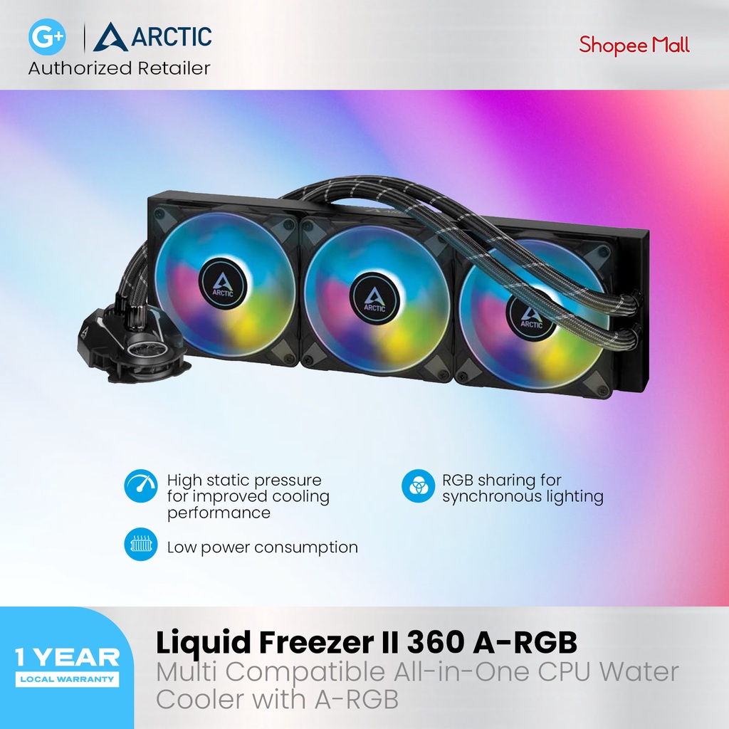 Arctic Liquid Freezer II 360 AIO ARGB Multi Compatible AllinOne CPU Water Cooler with ARGB