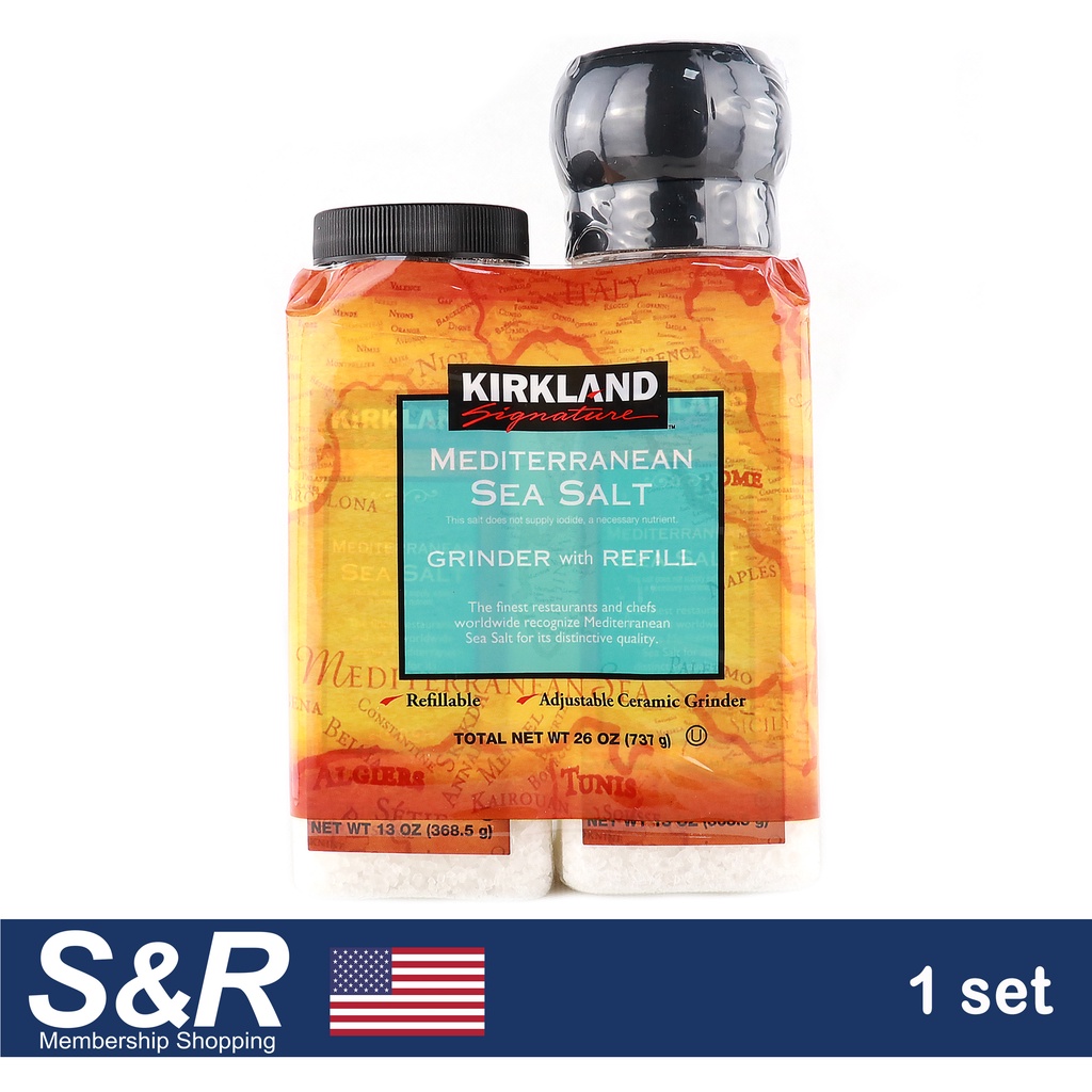 Kirkland Signature Mediterranean Sea Salt Grinder with Refill 737g