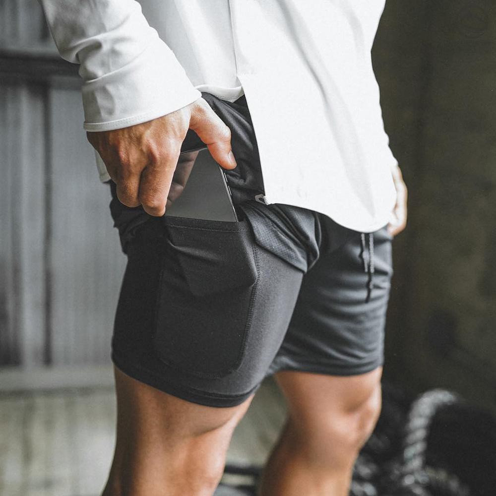 2 in 1 mens workout shorts