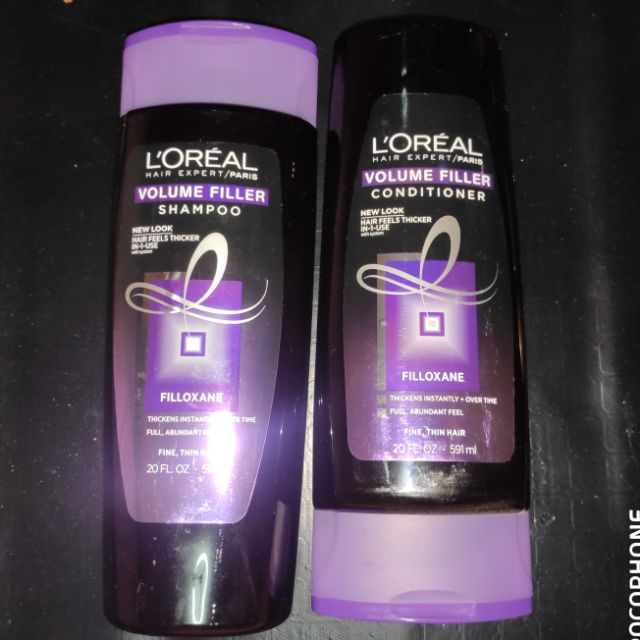 Loreal Volume Filler Shampoo And Conditioner 591ml Set Shopee