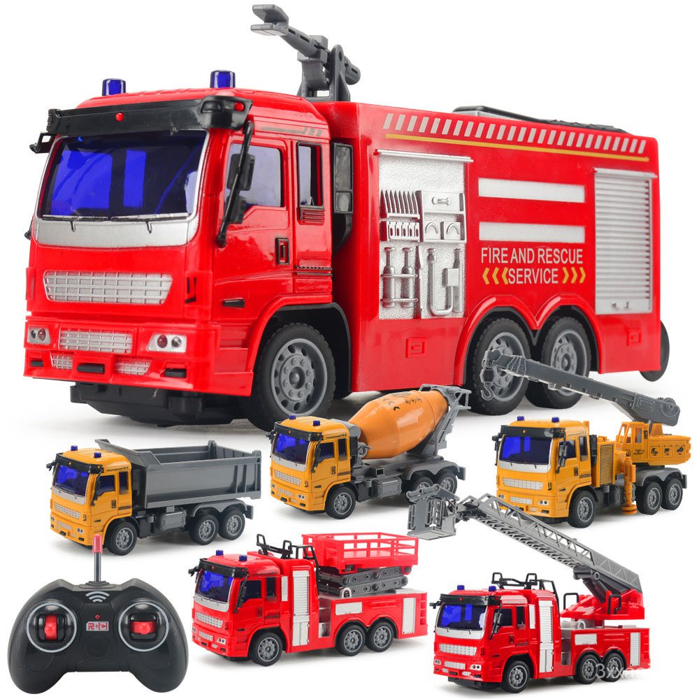 Remote Control Fire Truck toy Model Toys for boy RC Engineering Mixing