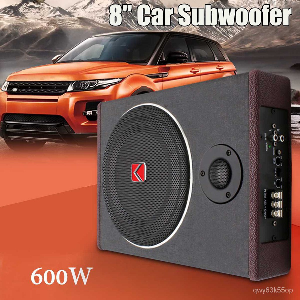 600W Car Ultrathin Subwoofer Active Under Seat Speaker Stereo Power