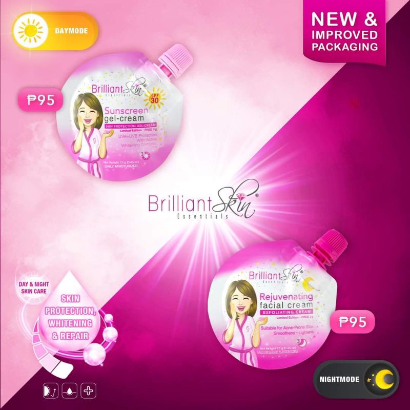 Brilliant Skin Sunscreen Gel Cream Spf 30 13g Circle Sachet Spout