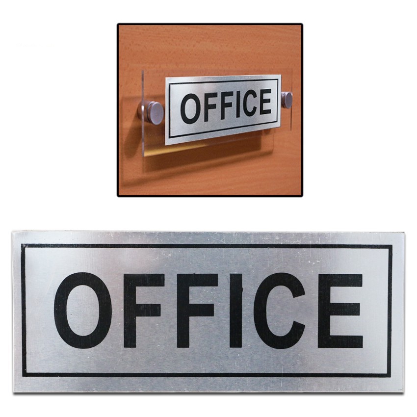 Office Door Sign Aluminium Office Self Adhesive Sticker Sign | Shopee ...