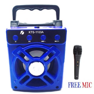 Karaoke Portable Wireless Bluetooth Speaker KTS-1103 With Free Mic Black mix and match