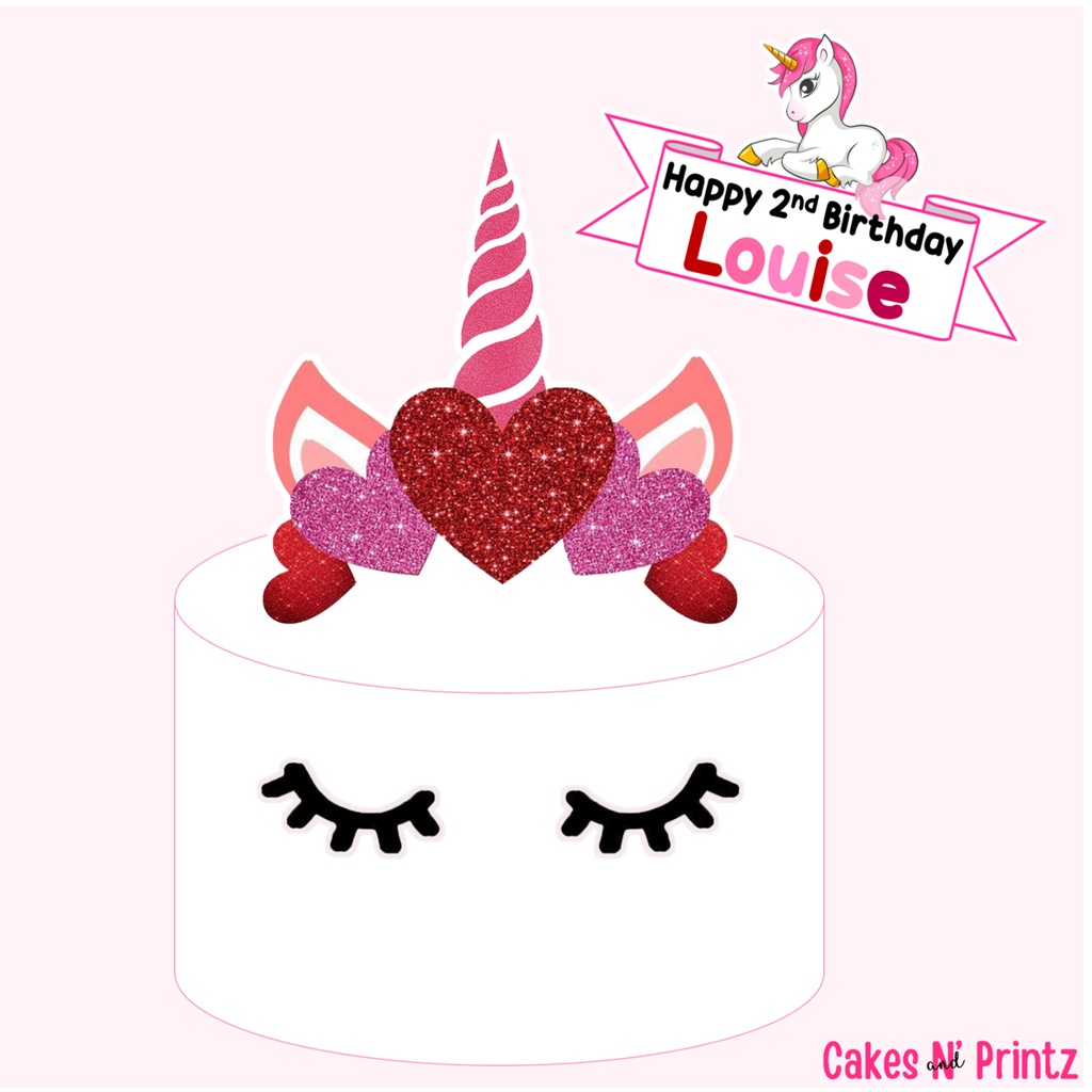 Pink Unicorn Printed Cake Topper Shopee Philippines