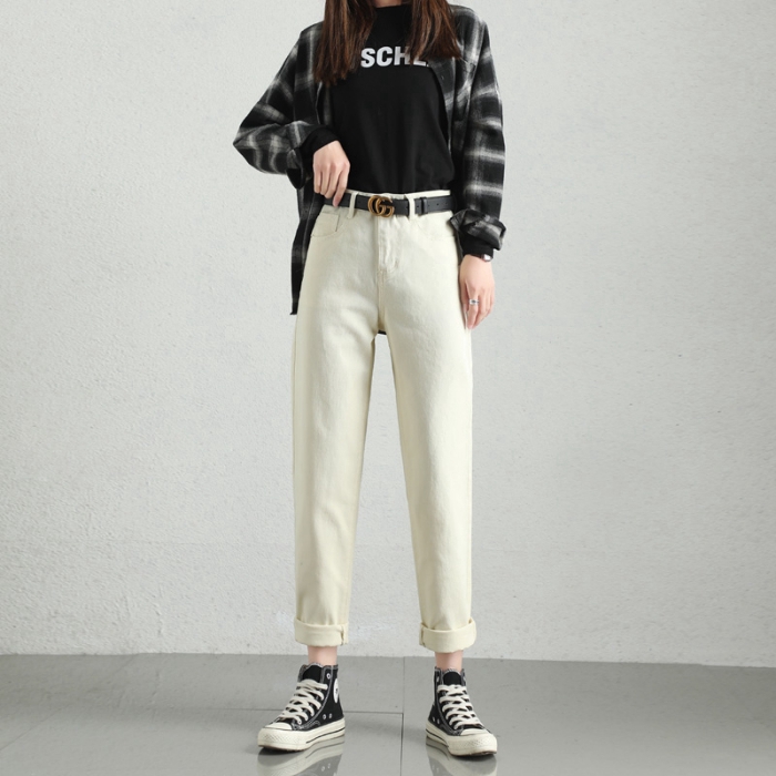 slim straight white jeans