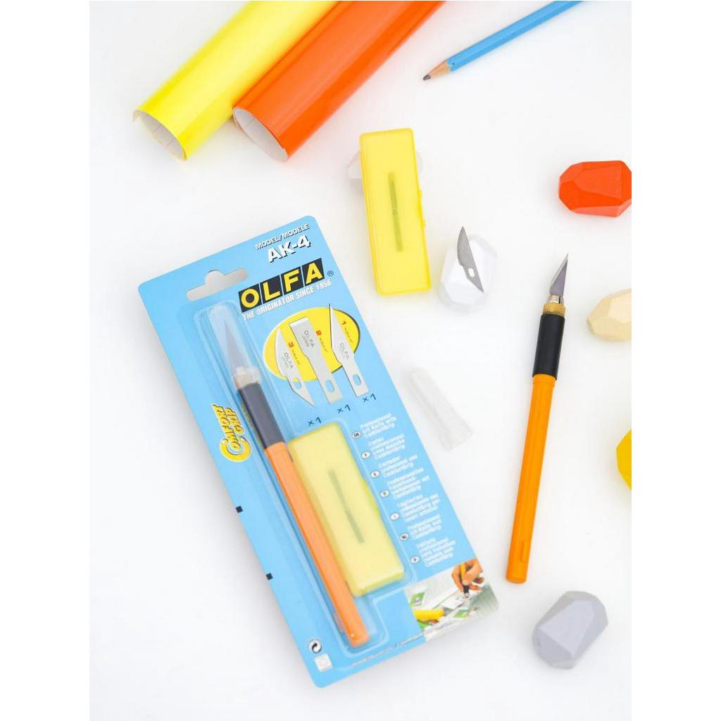 Olfa Comfort Grip AK4 Art Knife DIY Cutter Pack Hobby Xacto Japan