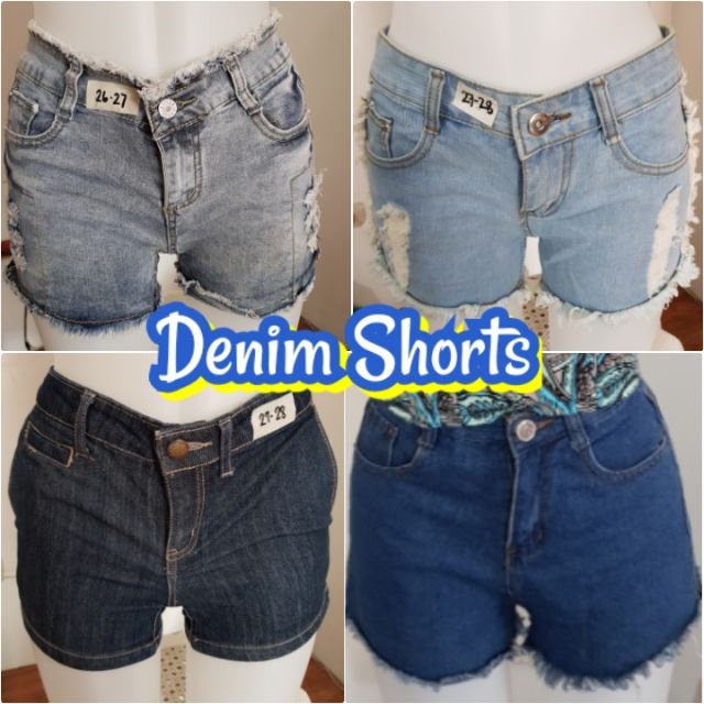 branded denim shorts