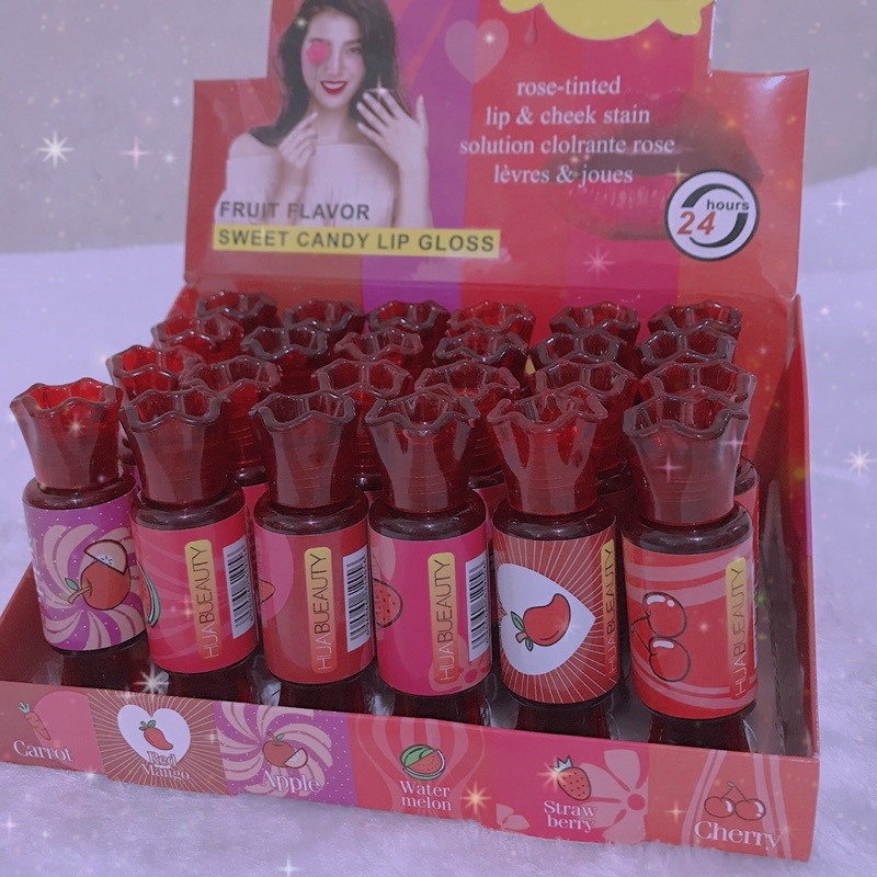 24 pcs lip tint set Korean Tint Water Candy Tint Cheek And Lip Tint