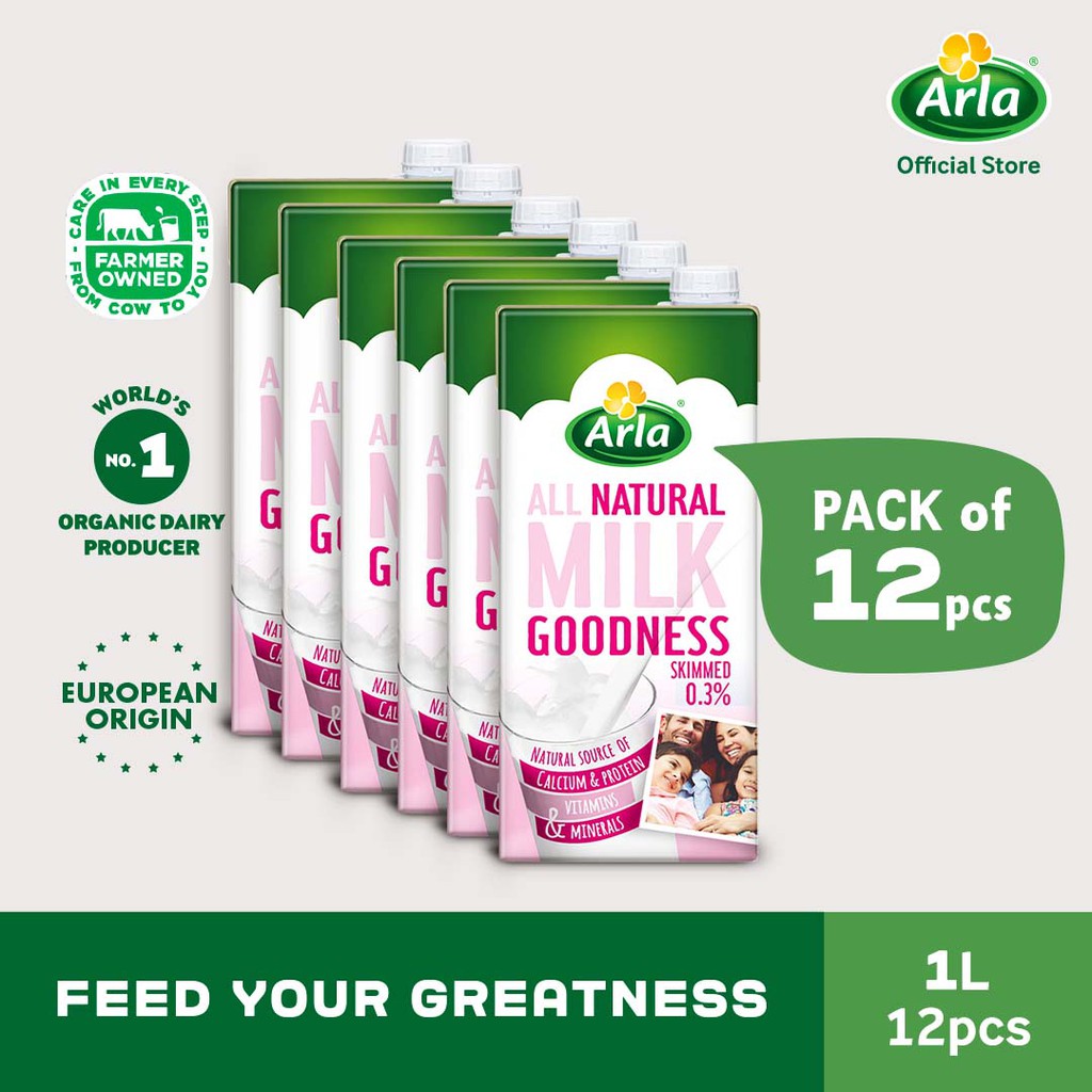 Arla Skimmed Milk 1L 12-Pack | Shopee Philippines