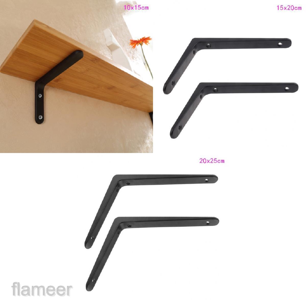 Pair of 2 Support Shelf Brackets Wall Fixing Diaplay Stand Hanger Floating Metal 