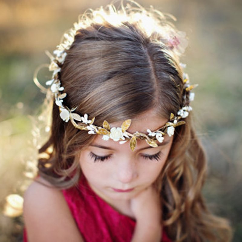 Lovely Weaving Flowers Girls Hair Band Princess Crown