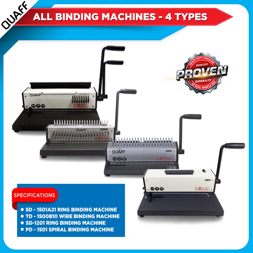 Promo QUAFF Binding Machine A4 Ring Binding Machine / Spiral Binding