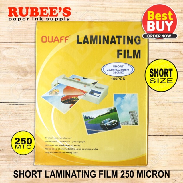 QUAFF LAMINATING FILM SHORT (222mmx286mm) 250 MICRONS Shopee Philippines