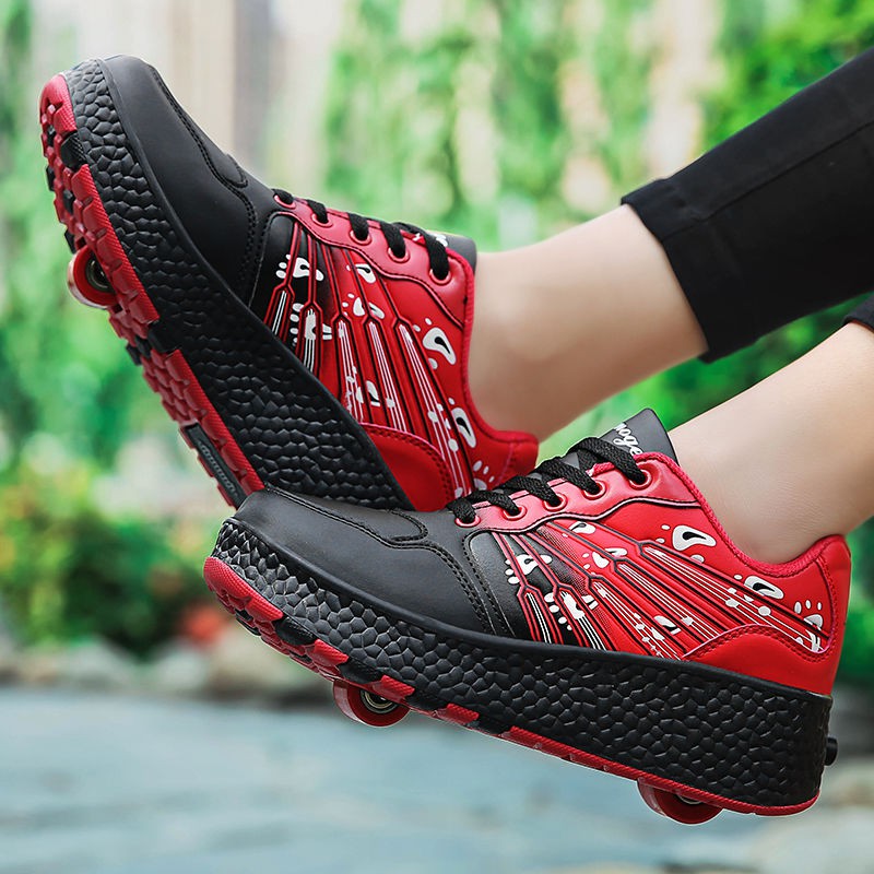 ↂBoy heelys twowheel girls contact button rollerblading