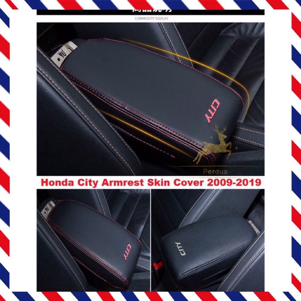 Honda City 20092019 Armrest Skin PU Leather Cover Armrest Cover Honda