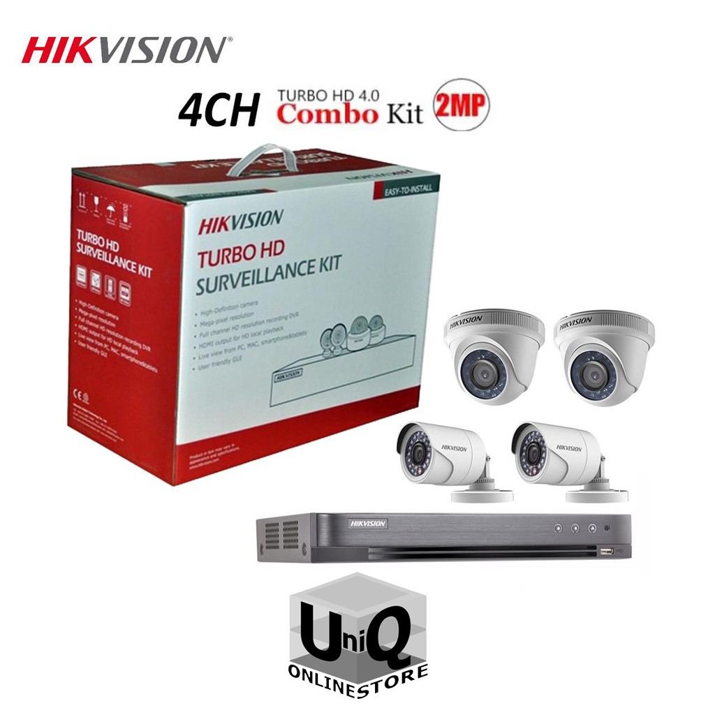 Hikvision TVI-4CH2D2B-2MP 1080P 4CH HDTVI Combo | Shopee Philippines