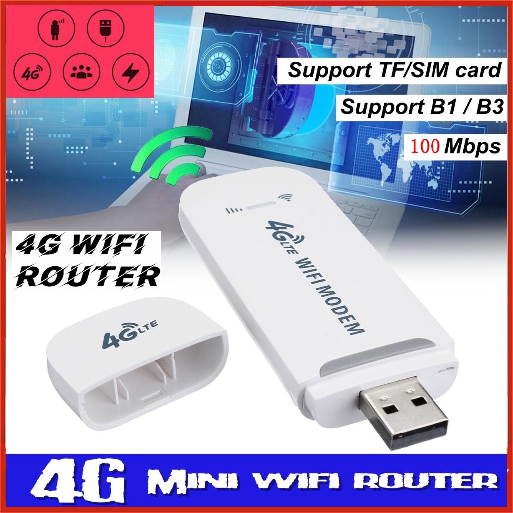 Unlocked 4G LTE WIFI Wireless USB Dongle Stick Mobile Broadband SIM ...