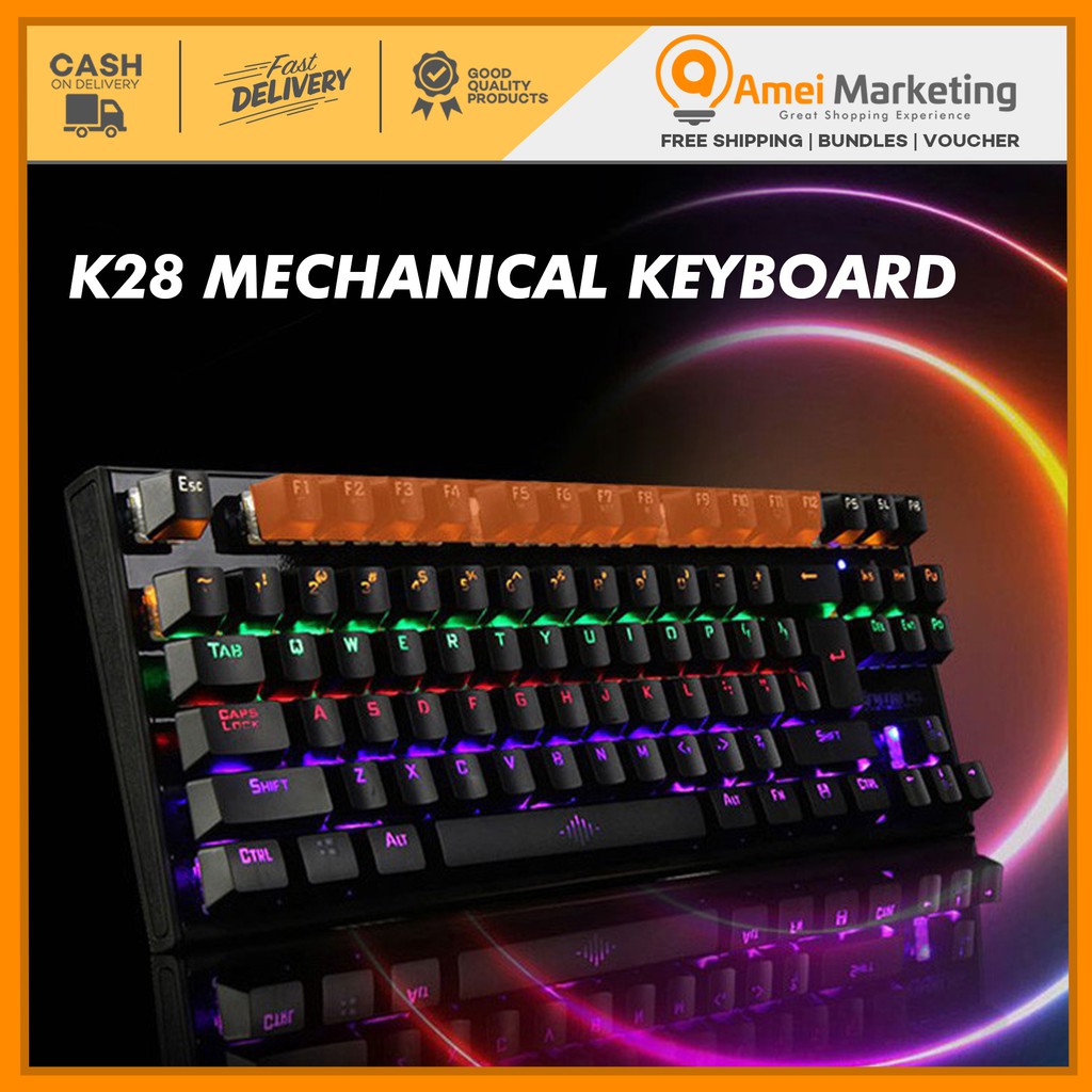 Gaming Keyboard K28 Mechanical Keyboard Colorful Backlight | Shopee ...