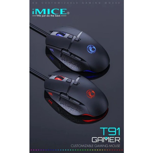 IMICE T91 Gaming Mouse Adjustable DPI Compatible ABS Computer Mouse