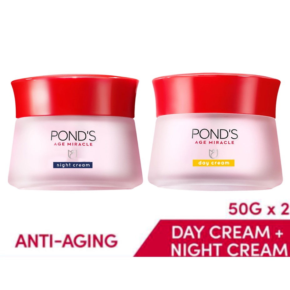 POND'S / PONDS Retinol C Moisturizer DUO (Age Miracle Day Cream 50g + Night Cream 50g) Shopee