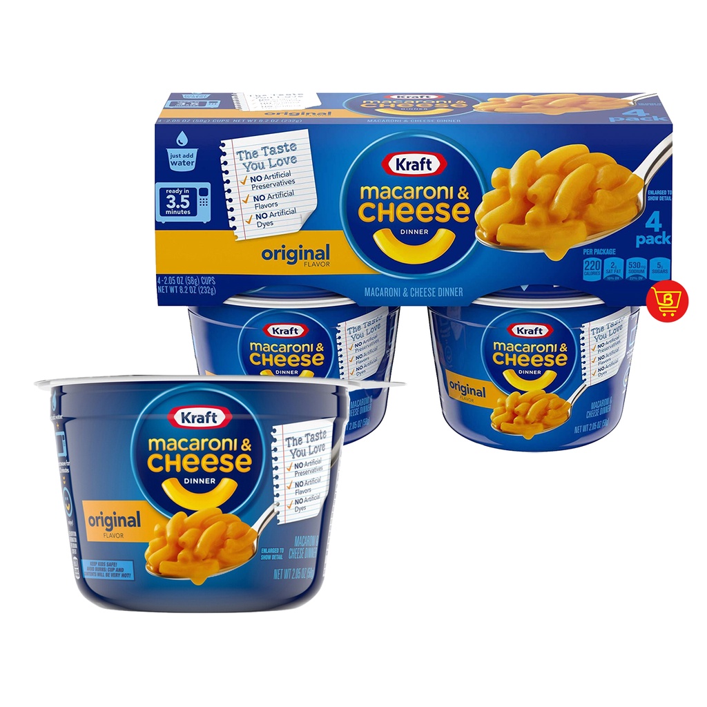 Kraft Original Macaroni & Cheese Easy Microwavable Dinner Shopee