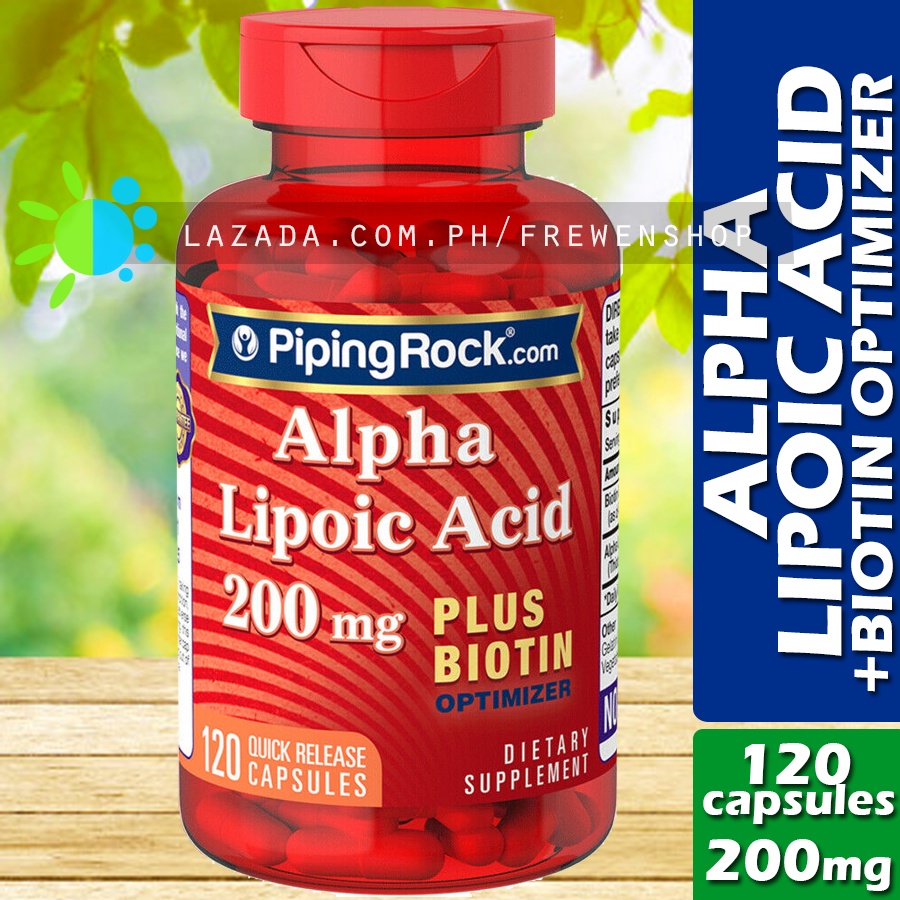 ALPHA LIPOIC ACID + BIOTIN OPTIMIZER 200mg x 120 Capsules ALA Thioctic