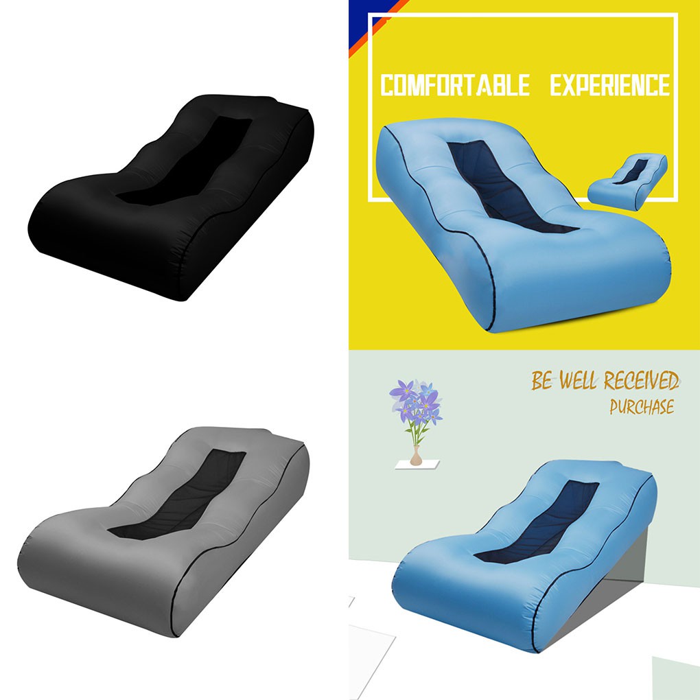 inflatable air bag lounger bed lazy couch portable chair outdoor beach  folding waterproof bed