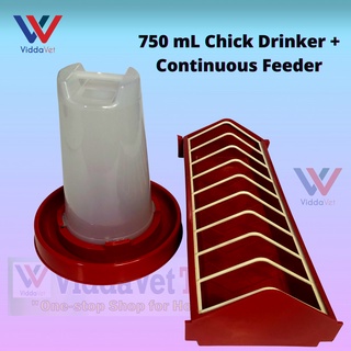 （hot）1 ft Chicken Feeder + 750 ml Drinkers Drinking Equipment for feeds Chick water Automatic Day ol