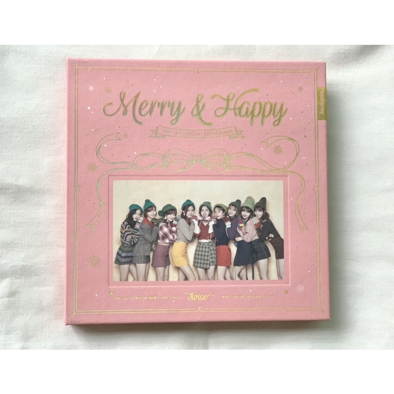 Unsealed Official Twice Merry And Happy Album Pink Version Nayeon Cd Plate Shopee Philippines