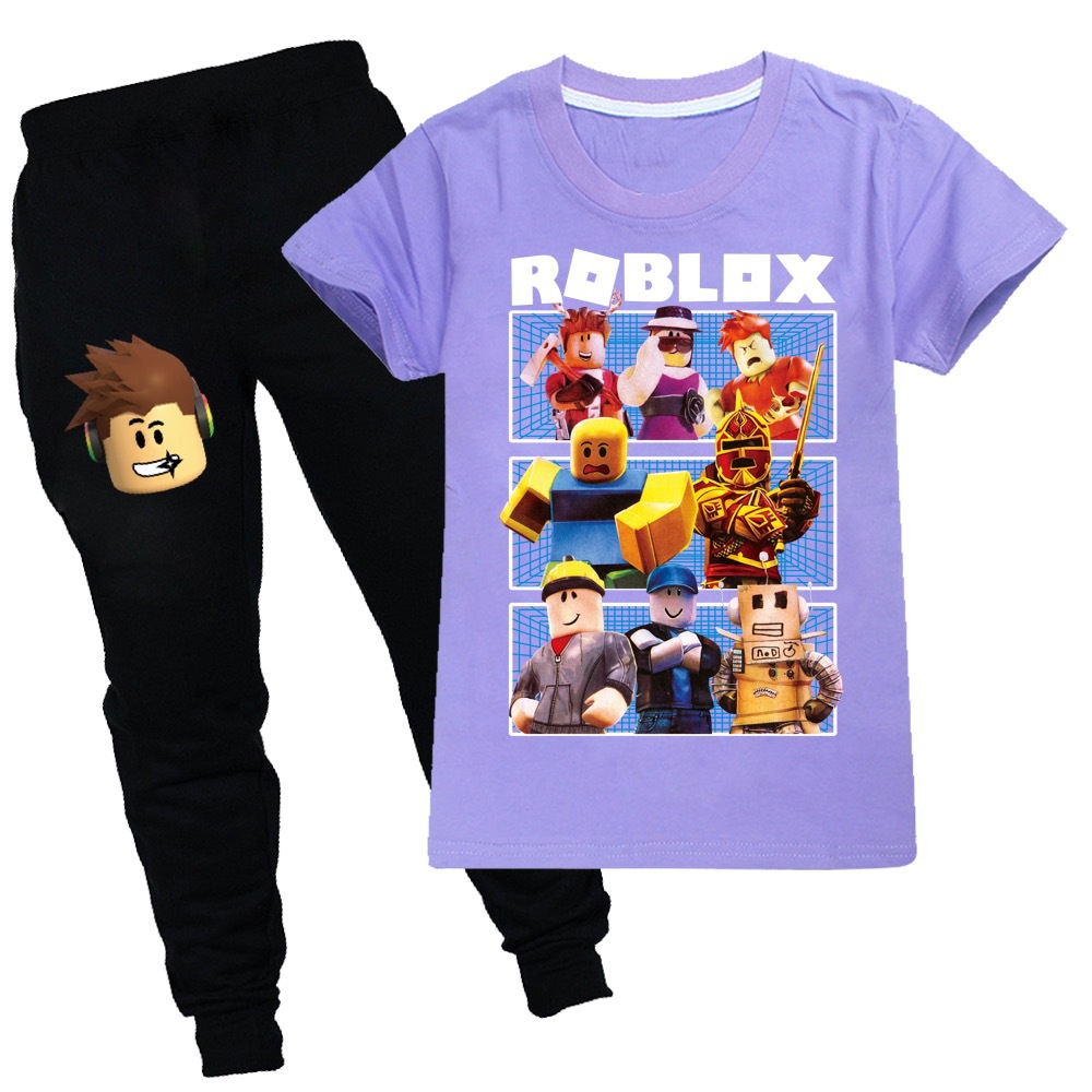 Roblox Summer Hot Sale Boys And Girls Casual Sports Short Sleeved Clothing Children S Exquisite Pure Cotton Short Sleeved Trousers Two Piece Clothing Shopee Philippines - roblox hot color short