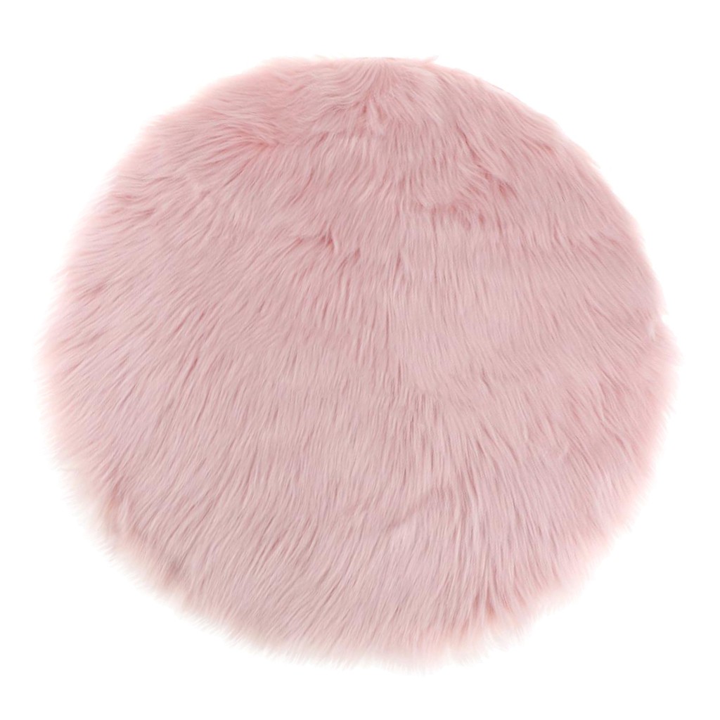 Soft Sheepskin Fluffy Skin Faux Fur Fake Rug Mat Small Rugs light Pink ...