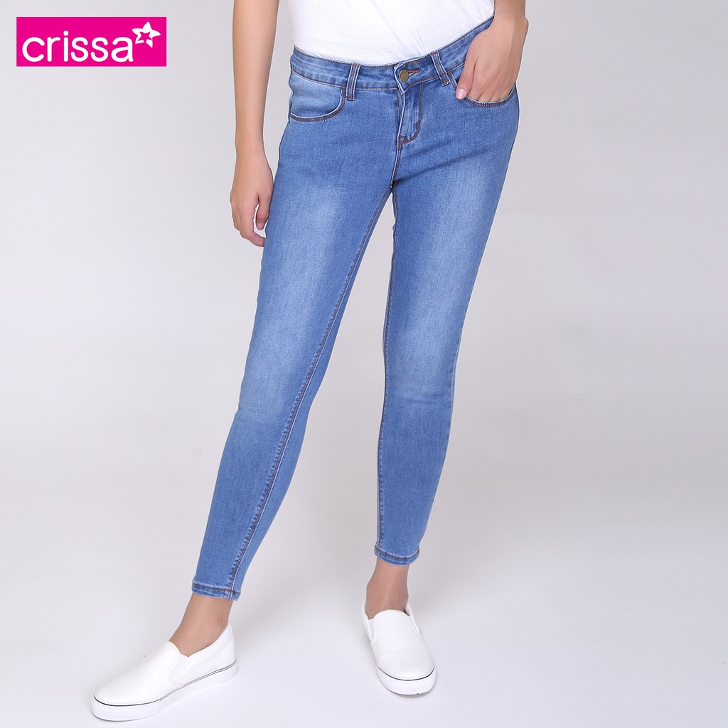 Crissa Skinny Cropped Jeans CSB21-0231 | Shopee Philippines