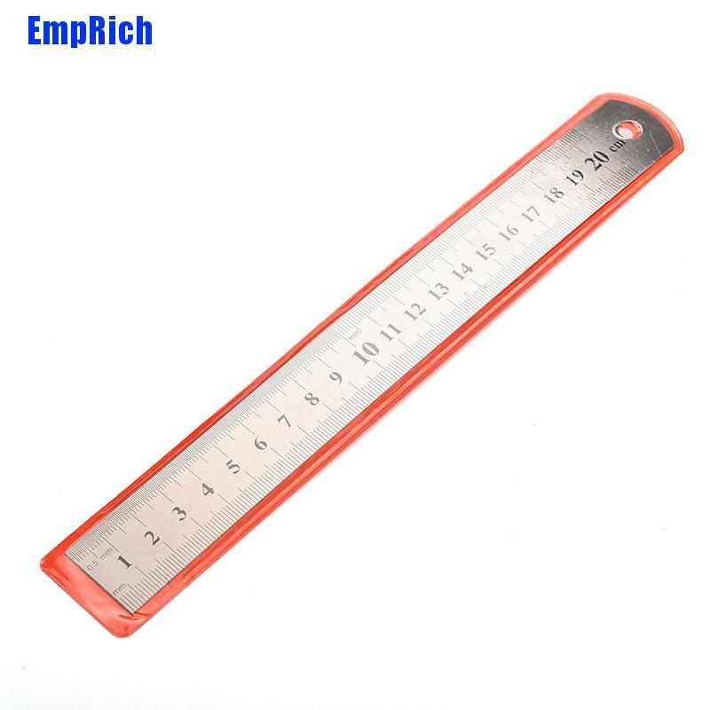 [EmpRich] Ch 20Cm Metal Ruler Metric Rule Precision Double Sided Measuring Tool 3Cc