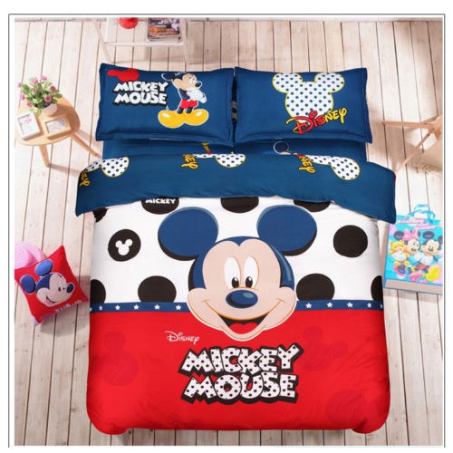 Gzyunmu Cartoon Mickey Mouse Minnie Bedding Set Duvet Cover Sheet