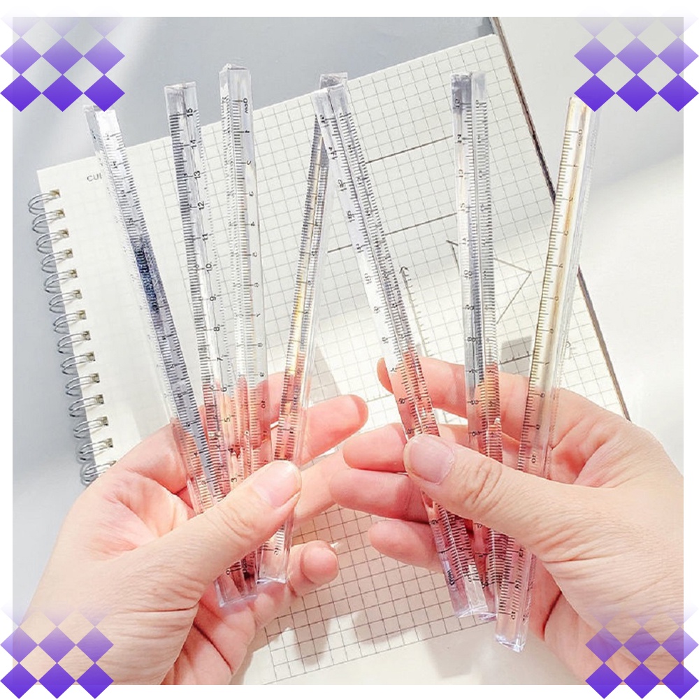 Creative Simple Transparent Triangular Ruler Shape Measuring Tool