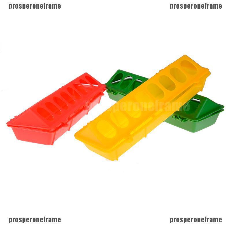 1pc Plastic Flip Top Poultry Feeder Trough Feeding Chicken