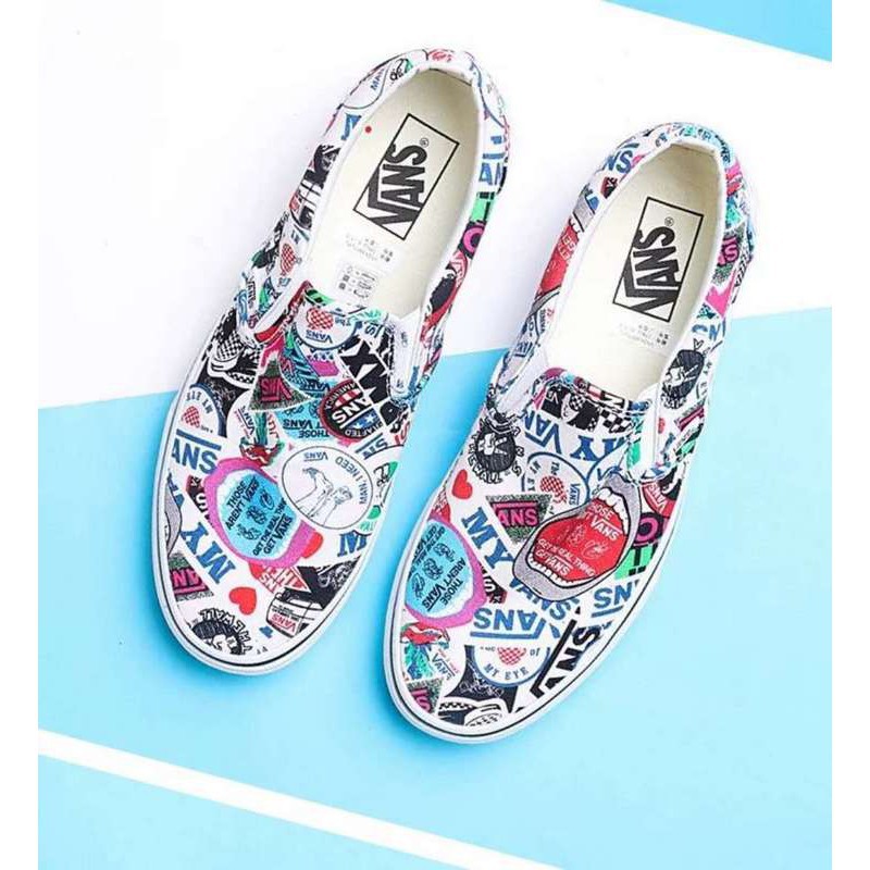 Vans official authentic Mash new Slip-On men and women low to help casual canvas shoes | Philippines