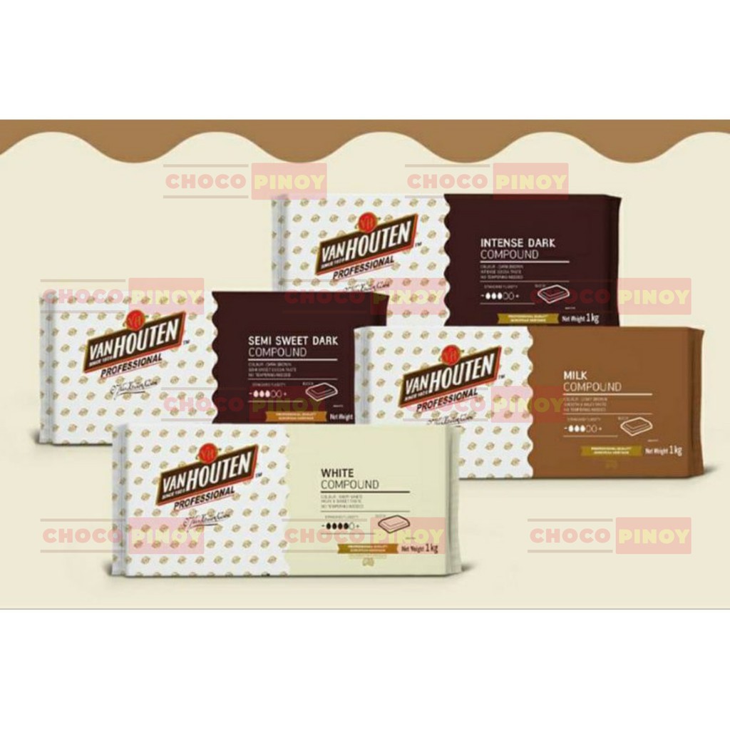 Van Houten Chocolate Compound 1 Kilo Semi Sweet Intense Dark Milk Chocolate White Compound 2012