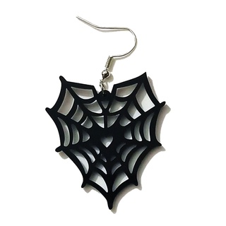 ARIN 6 Styles Holiday Earrings Smiling Face Pumpkin Skull Spider Web Spider Bat Moon Acrylic Earrings Halloween Earrings #6