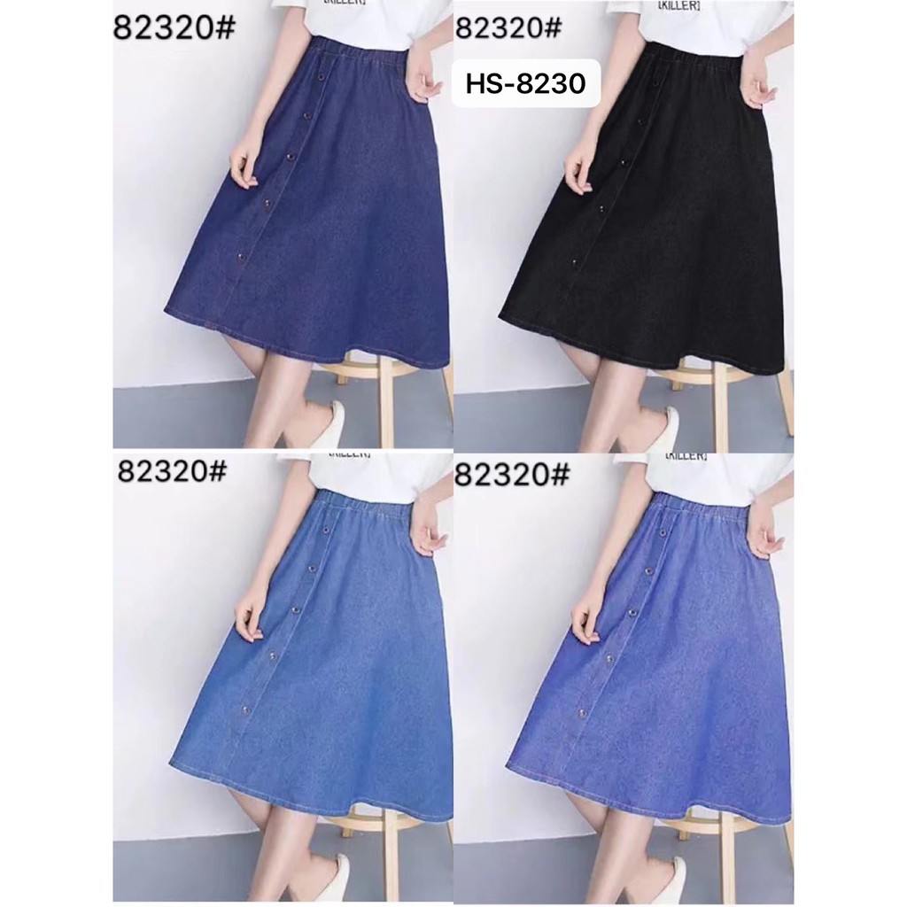 button down denim skirts