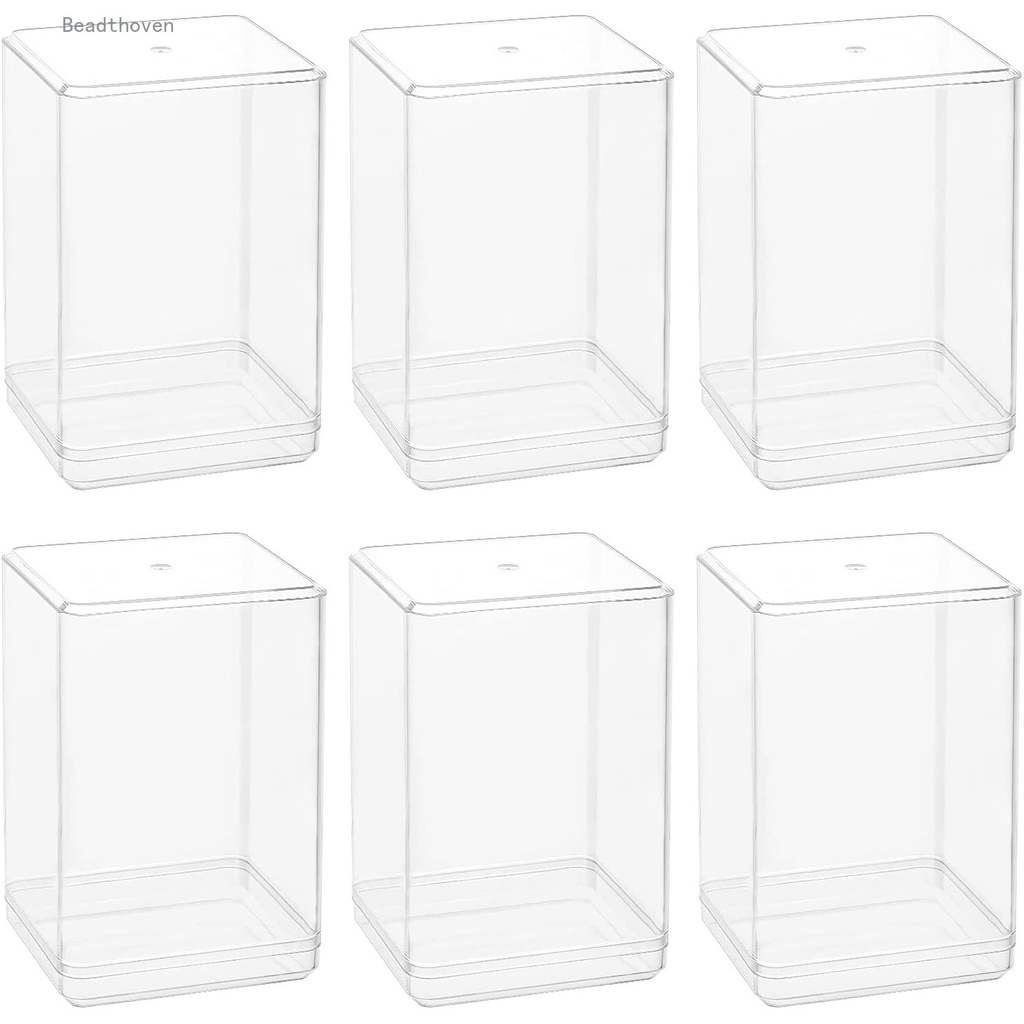 Beadthoven 6pcs 6.2x5.3x9.5cm Clear Acrylic Box Cuboid Cube Storage Box