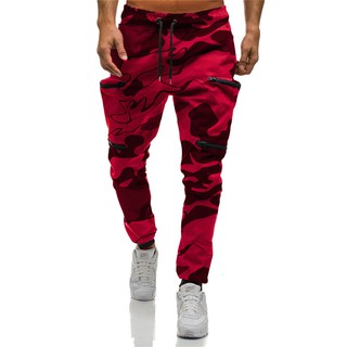 red camo cargo trousers