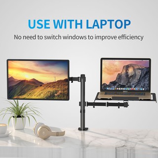 [Lowest price] DUAL MONITOR MOUNT / BRACKET C-Clamp-Including laptop stand