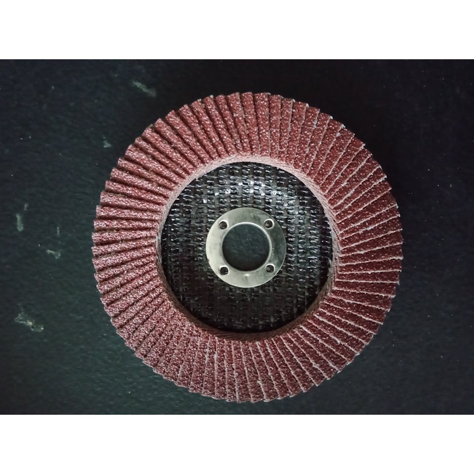 flap disc for grinder, grit 80/100, 4 inches premium quality red sand
