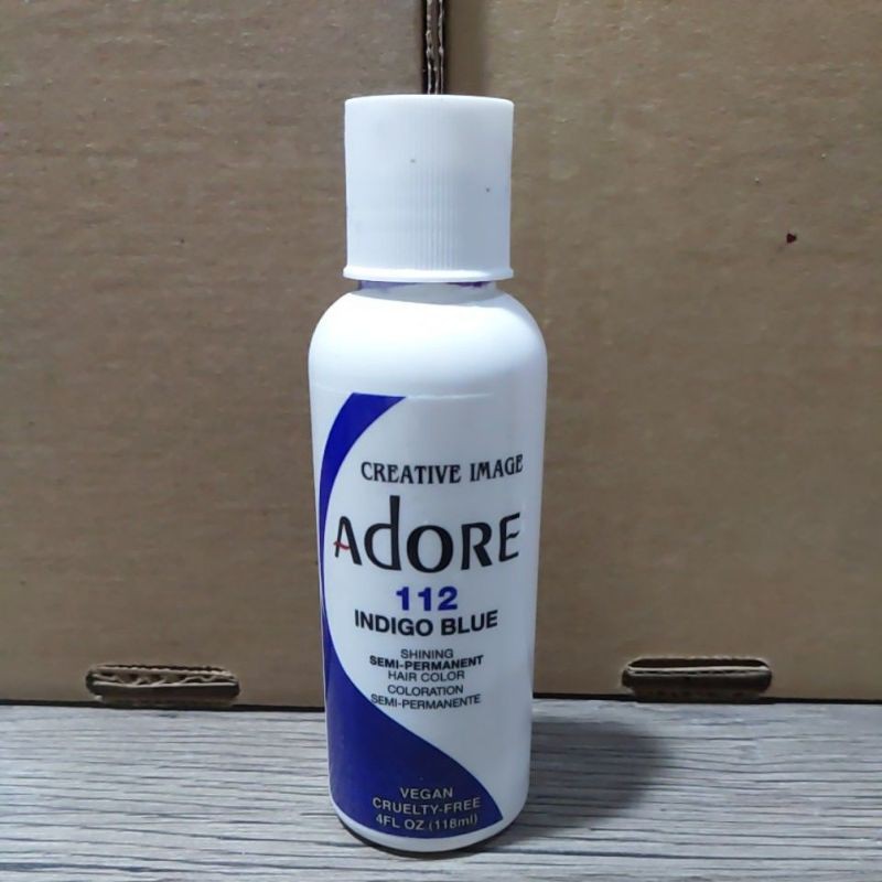 Adore Indigo Blue 112 bright blue color semi permanent hair dye