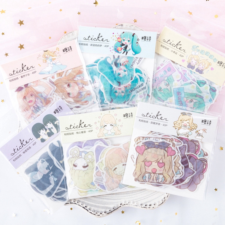 Mohamm Kawaii 1905 Girl Series Cute Custom Diary Scrapbooking Flakes