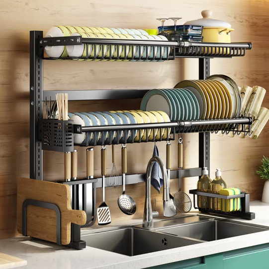 Kitchen Organizer 6585CM Sink Dish Drainer Rack 1/2 Tier Dish Drainer