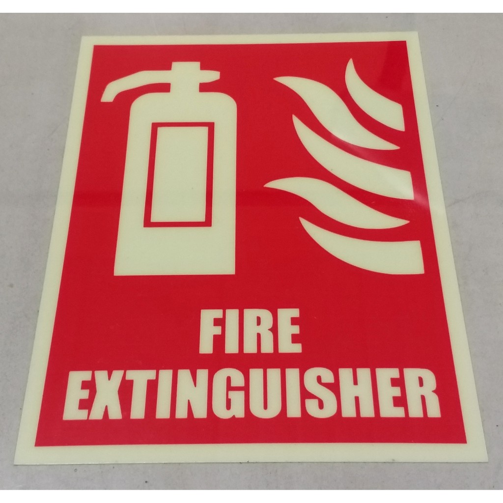 Luminous Fire Extinguisher Sign Sticker 6x8 | Shopee Philippines